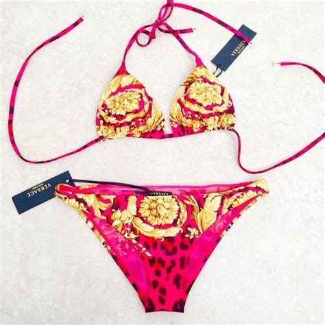 pink versace bikini top|Versace bikini size guide.